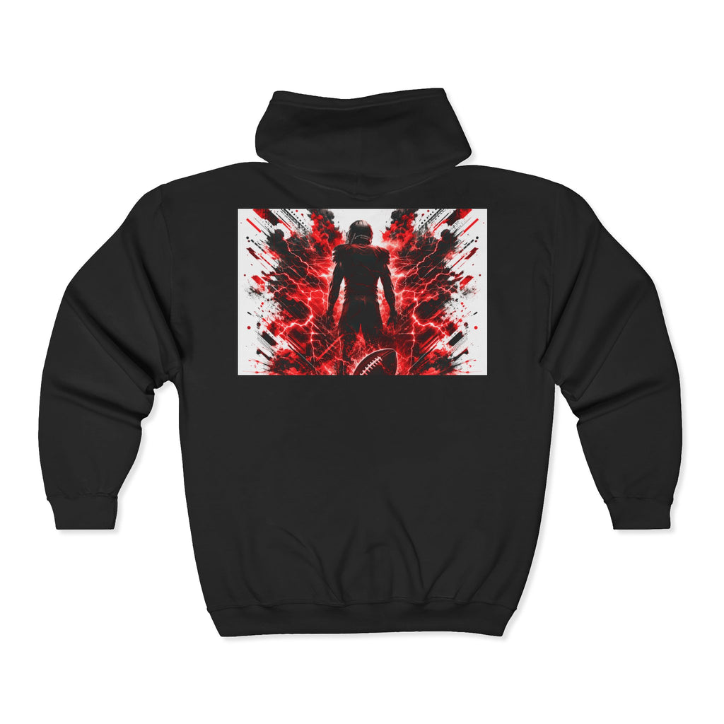 Cyberpunk Motorcycle Hoodie — Neon Rider Full-Zip Sweatshirt