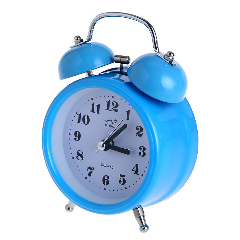 Love-shaped creative bell alarm clock mute with night light personalized gifts promotional alarm clock manufacturers wholesale