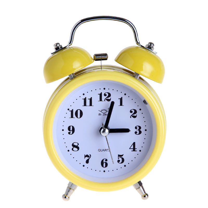 Love-shaped creative bell alarm clock mute with night light personalized gifts promotional alarm clock manufacturers wholesale
