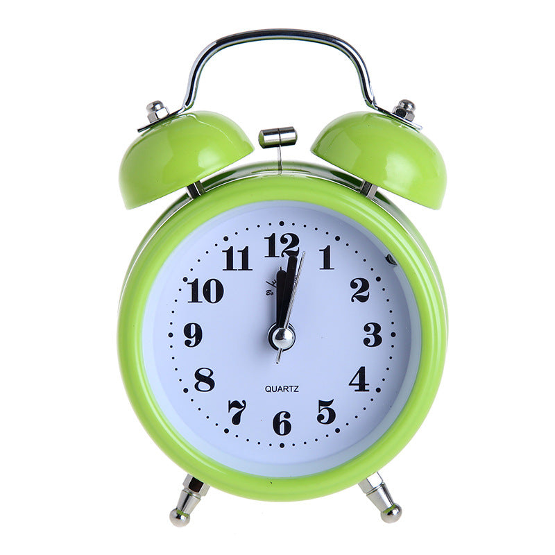 Love-shaped creative bell alarm clock mute with night light personalized gifts promotional alarm clock manufacturers wholesale