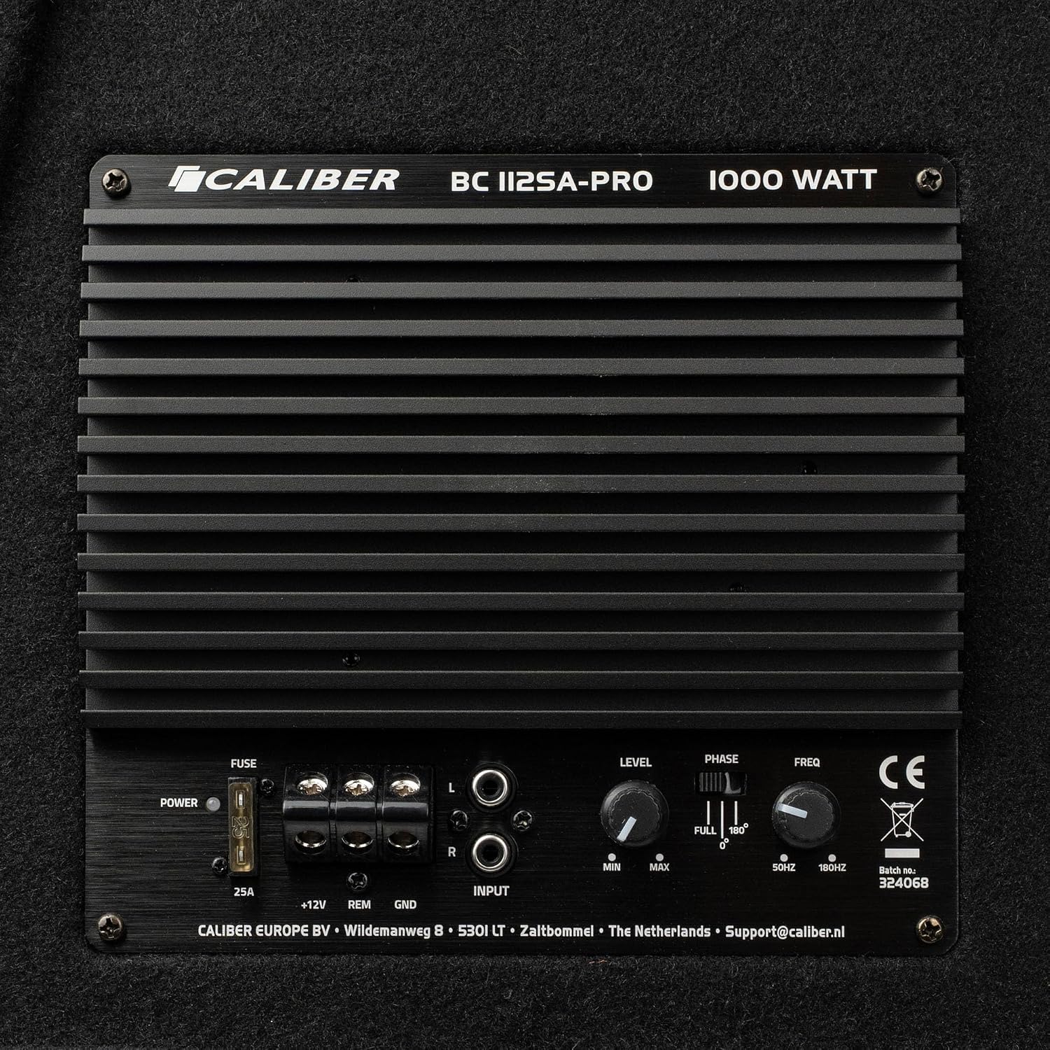 Caliber BC112SA-PRO - Set subwoofer attivo per auto, con amplificatore da 12", 500 W RMS, potenza di picco 1000 W, set di altoparlanti attivi per auto, colore: nero