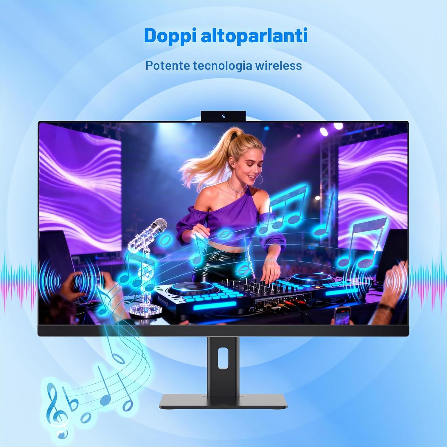 Computer all-in-one 27'' Core i7 (fino a 3,0 GHz) 512 GB SSD 16 GB RAM PC con schermo rotante, Webcam nascosta, WiFi6 Dual Band Bluetooth 5.3 - Ideale per telelavoro, editing video e uso familiare