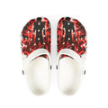 Bleeding Heart Silhouette EVA Clogs — Red Gothic Graphic Slip-Ons