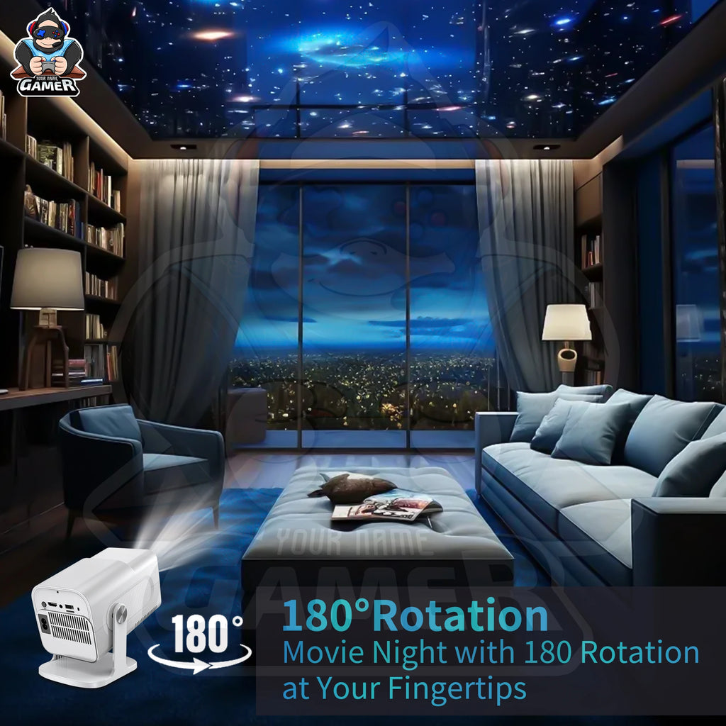 High Dynamic HCS350 MAX  HD Smart Game Projector with 2 Joy Sticks Controller Indoor Outdoor 1080P Wifi Gaming Projector