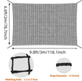 Black 6.5 X 9.8 ft Large Outdoor Hammock Netting Black Loft Rope Net Hammock Kids Backyard Climbing Net