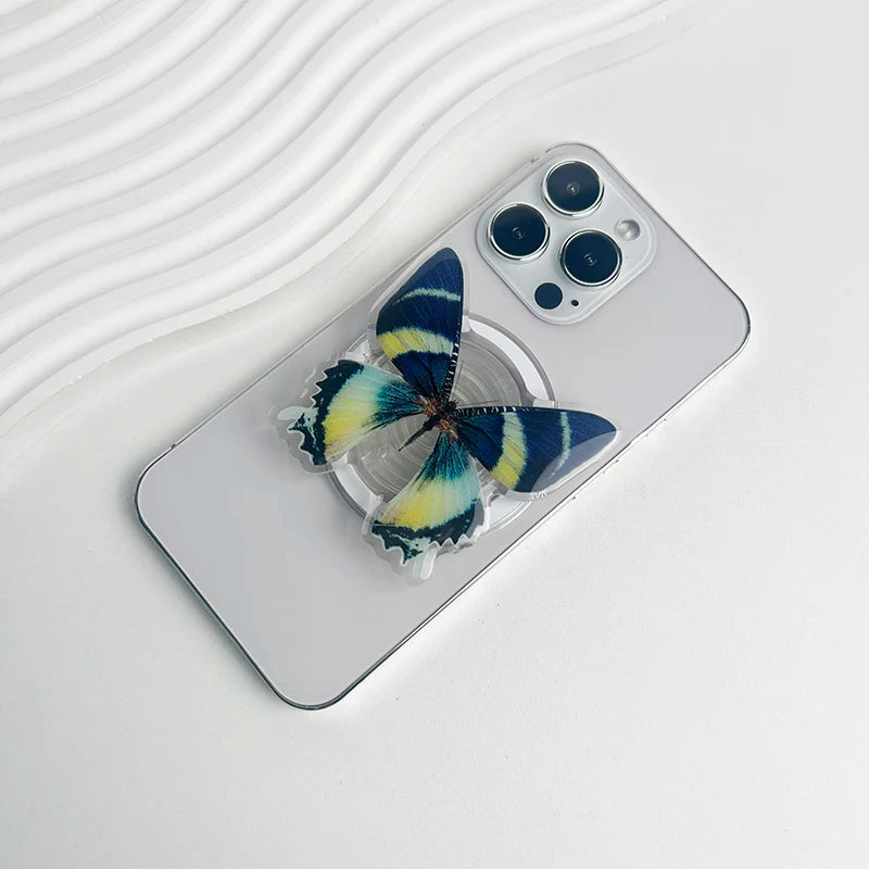 Butterflies Magnetic Mobile Phone Stand Creative Resin Butterflies Magnetic Mobile Phone Stand Custom Phone Socket Holder Grip