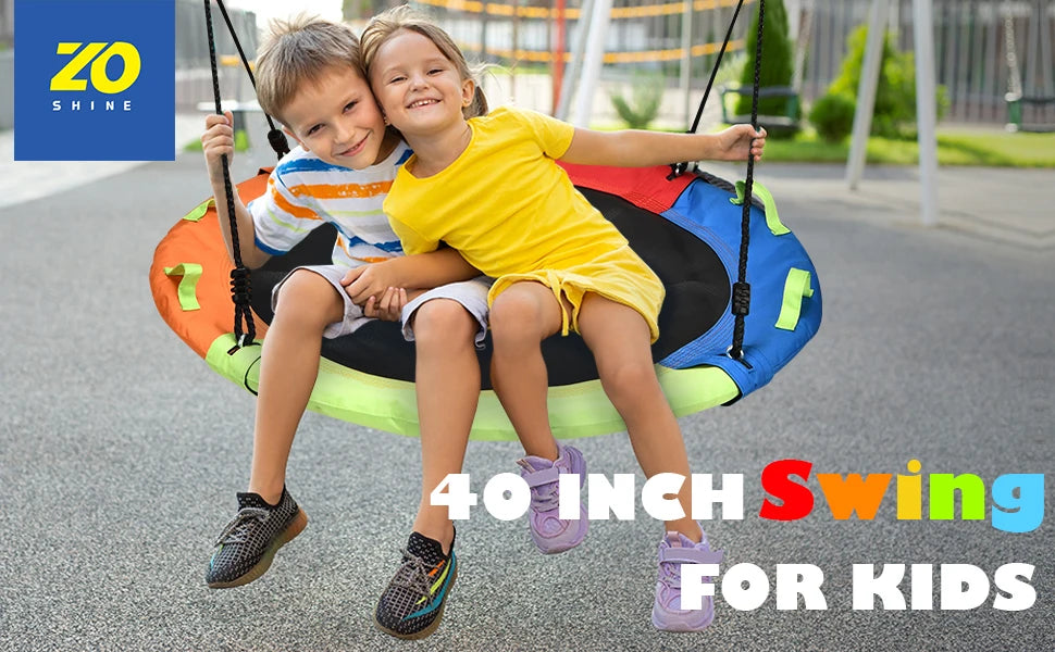 ZOSHINE 40inch Outdoor Play Net Swing Waterproof and Garden-Resistant Children's Toy Swing for Home Use