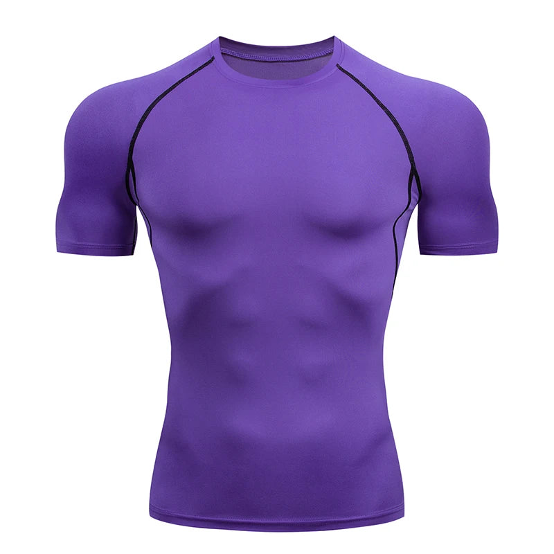 Men's Summer Sports Top Short-Sleeved Quick Drying T-Shirt for Fitness Jogging Volleyball Basketball Gym Fitness Sets