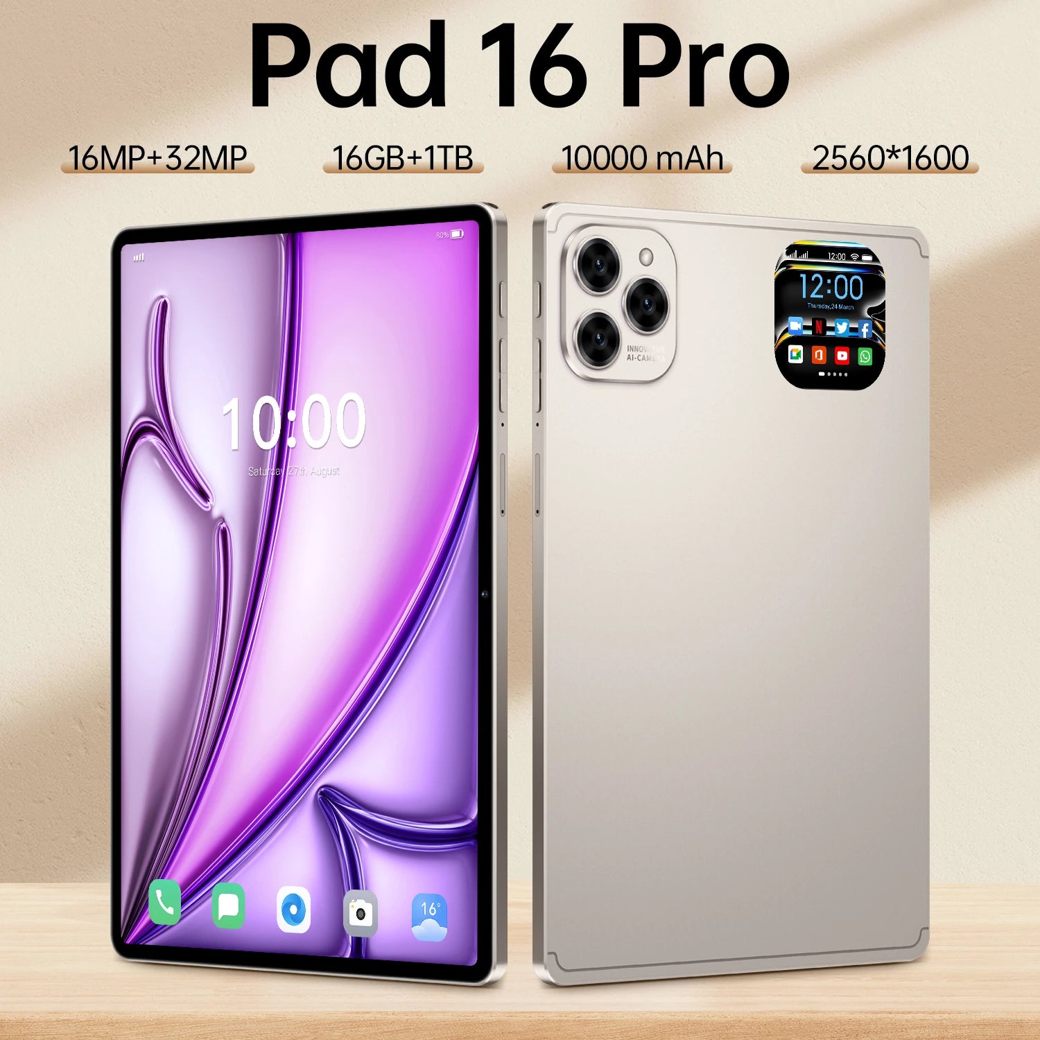 Bulk Sale 10-Core  16 Pro MetalBody 10.1\"HD Smart Tablet for Education 4G 5G Android15 Smart Tablet for