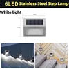 Solar Stainless Steel 6LED Staircase Ladder Light, Outdoor Rainproof Wall Light, Fence Light, Small Night Light