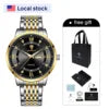 US Local Stock Gohuos 8806 Luxury Stainless Steel Quartz Watch for Men Business Style Waterproof Luminous Fashion Men's Watches