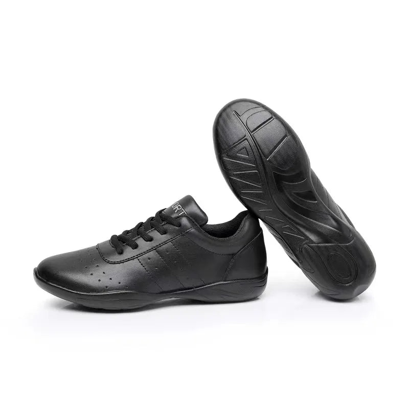 Children's Modern Competitive Dance Sneakers White Jazz Gymnastics Cheerleading Shoes Black Line Fashionable Dance Shoes