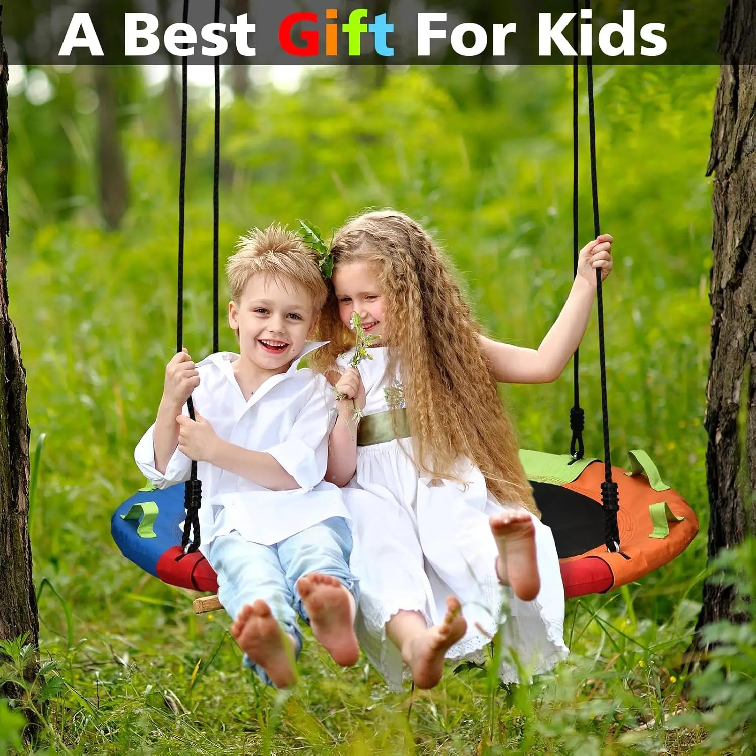 ZOSHINE 40inch Outdoor Play Net Swing Waterproof and Garden-Resistant Children's Toy Swing for Home Use
