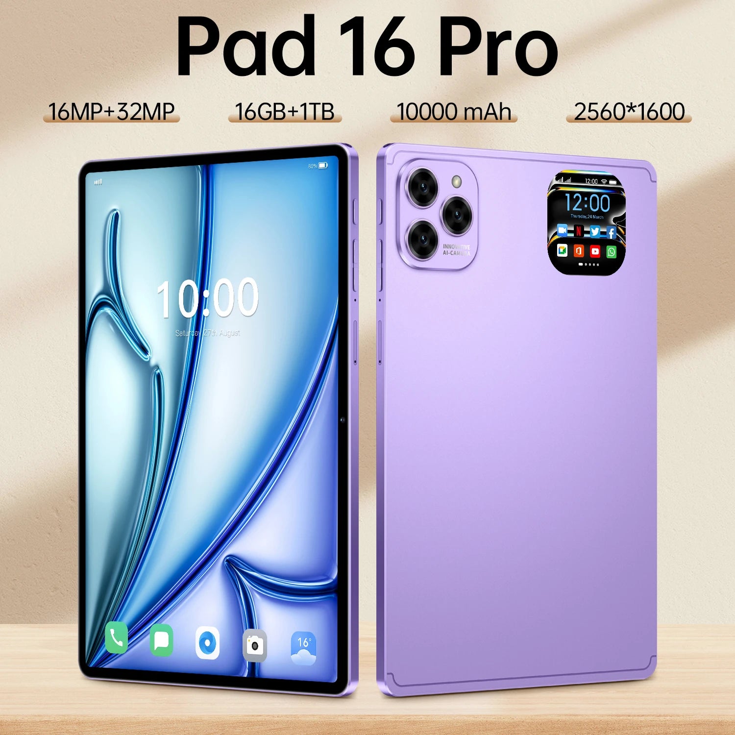 Bulk Sale 10-Core  16 Pro MetalBody 10.1\"HD Smart Tablet for Education 4G 5G Android15 Smart Tablet for