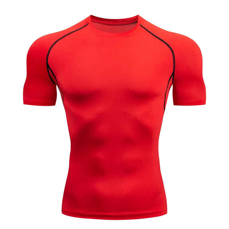 Men's Summer Sports Top Short-Sleeved Quick Drying T-Shirt for Fitness Jogging Volleyball Basketball Gym Fitness Sets