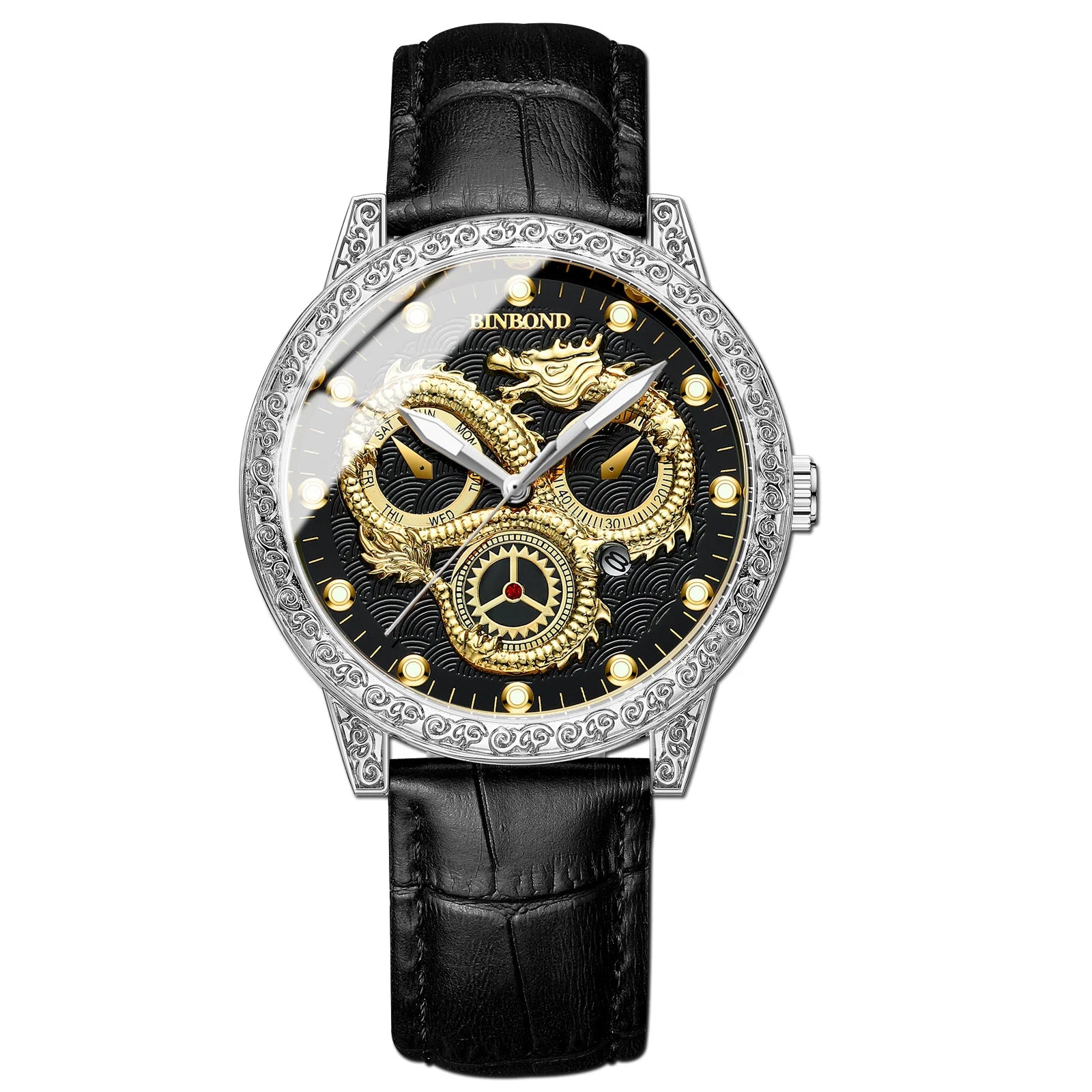 Binbond B3030 3030 Casual Wristwatch Waterproof Luminous Date Stainless Steel High Quality Men Watch Luxury Quartz Men's Watches