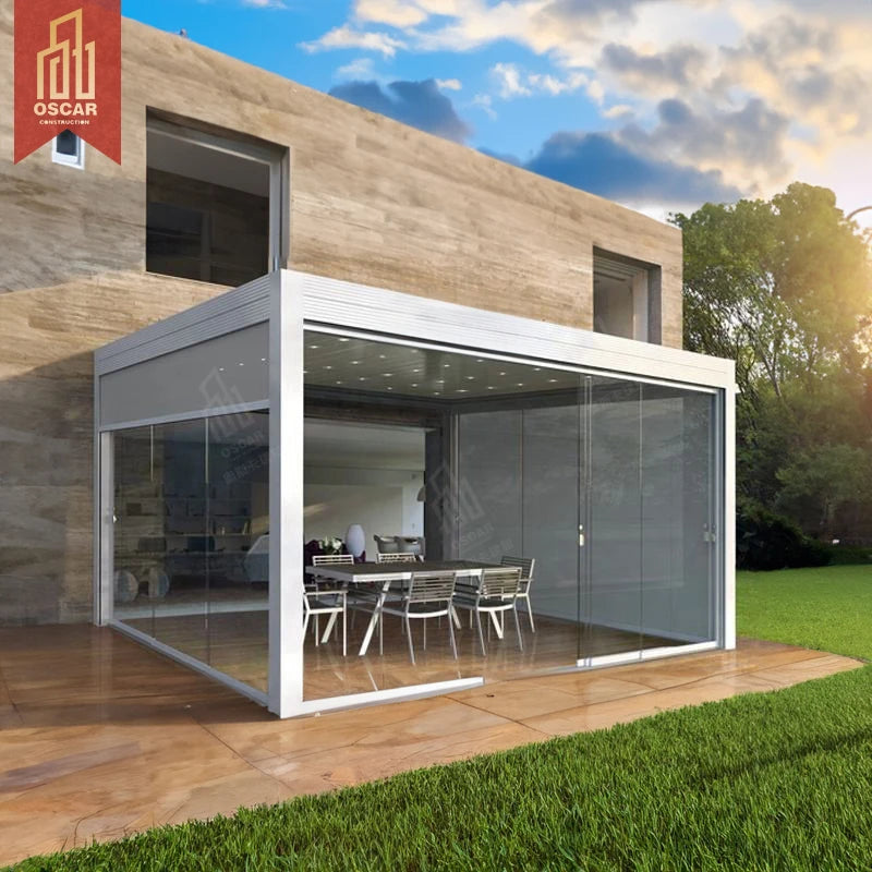 Aluminum Pergola 10x12 12x12 12x14 12x16 12x20 Ft OEM Bioclimatic Motorised Louvre Pergola Aluminum Modern Outdoor