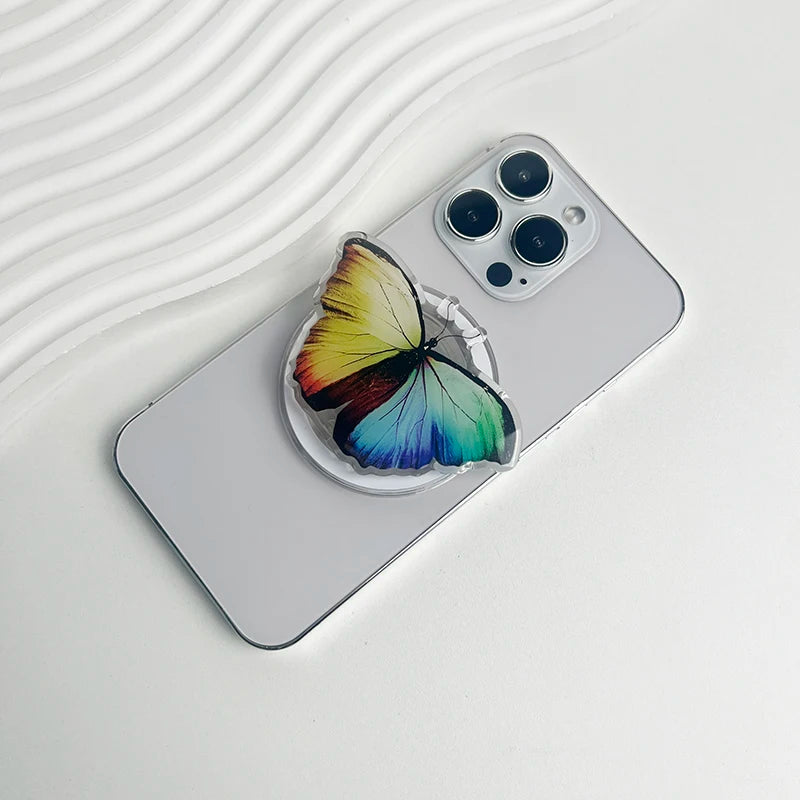 Butterflies Magnetic Mobile Phone Stand Creative Resin Butterflies Magnetic Mobile Phone Stand Custom Phone Socket Holder Grip