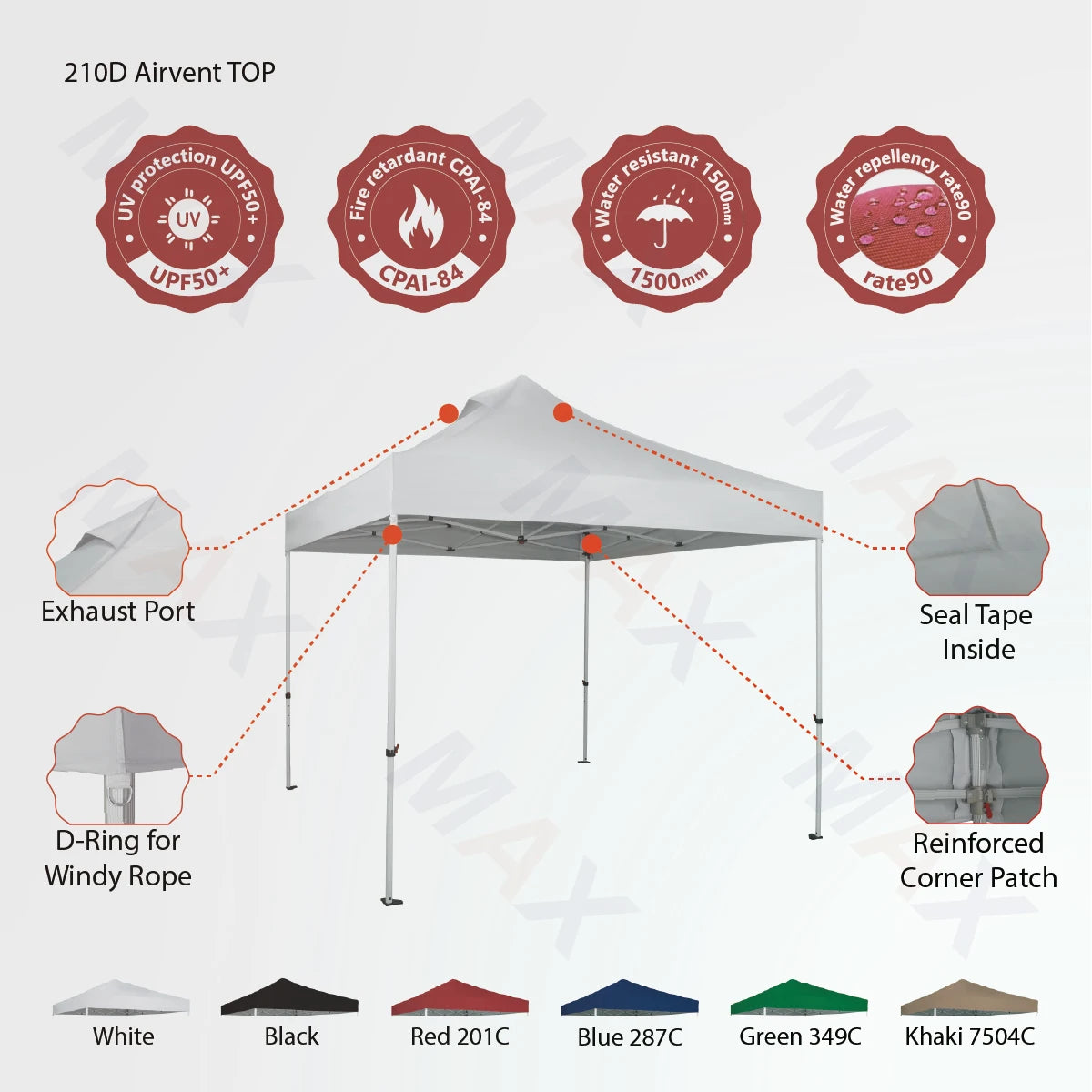 Maxcanopy 10x10 Outdoor Steel Not Aluminum Black White Canopy Tent Trade Show Tent for Outdoor Events Weddings Exhibitions
