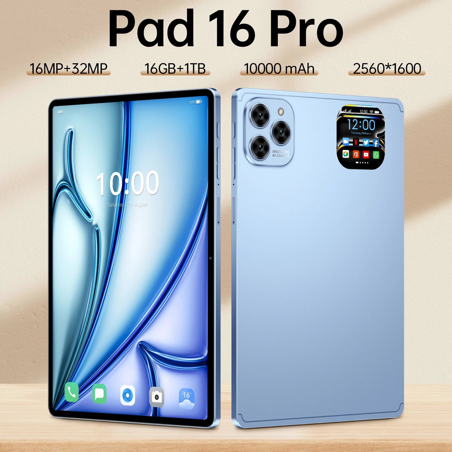 Bulk Sale 10-Core  16 Pro MetalBody 10.1\"HD Smart Tablet for Education 4G 5G Android15 Smart Tablet for