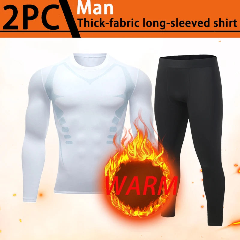 USA Warehouse 3 Pack Men's Thermal Compression Shirt Fleece Lined Long Sleeve Athletic Base Layer Cold Weather Gear Workout Top