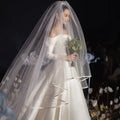 V071 Hot Selling Romantic Outdoor Simple Wedding Bridal Veils 1.5M,3.4M.6M Long High Quality Bridal Wedding Accessories
