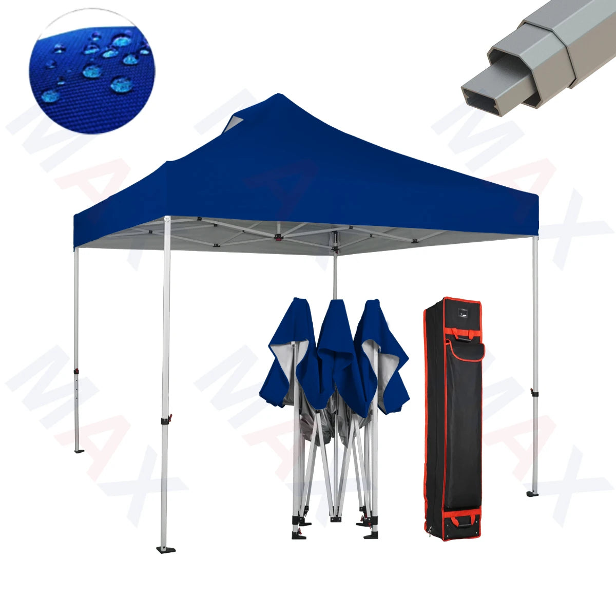Maxcanopy 10x10 Outdoor Steel Not Aluminum Black White Canopy Tent Trade Show Tent for Outdoor Events Weddings Exhibitions