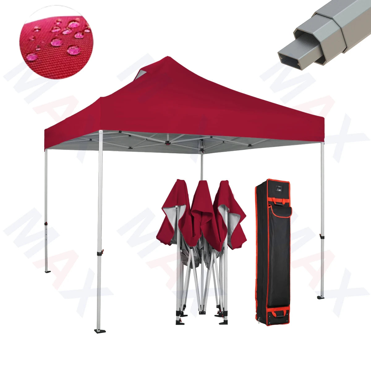 Maxcanopy 10x10 Outdoor Steel Not Aluminum Black White Canopy Tent Trade Show Tent for Outdoor Events Weddings Exhibitions