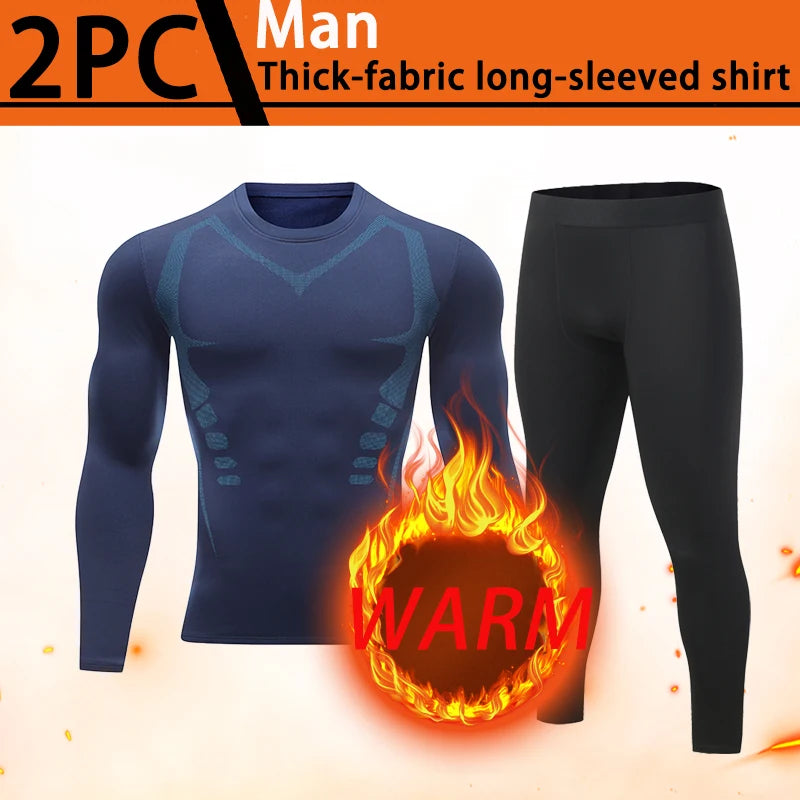 USA Warehouse 3 Pack Men's Thermal Compression Shirt Fleece Lined Long Sleeve Athletic Base Layer Cold Weather Gear Workout Top