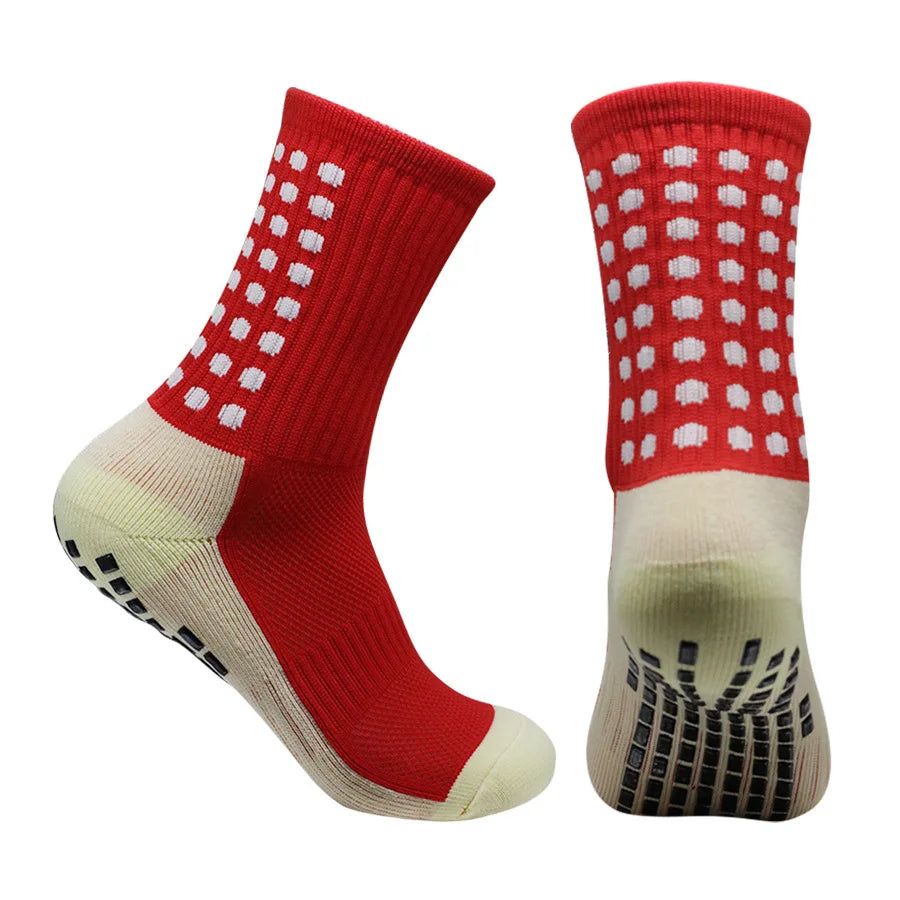 Wholesale High Quality Football Grip Socks, Soccer Socks, Anti Slip Grip Socks Multi-Sport Compression Knee High Crew Socks
