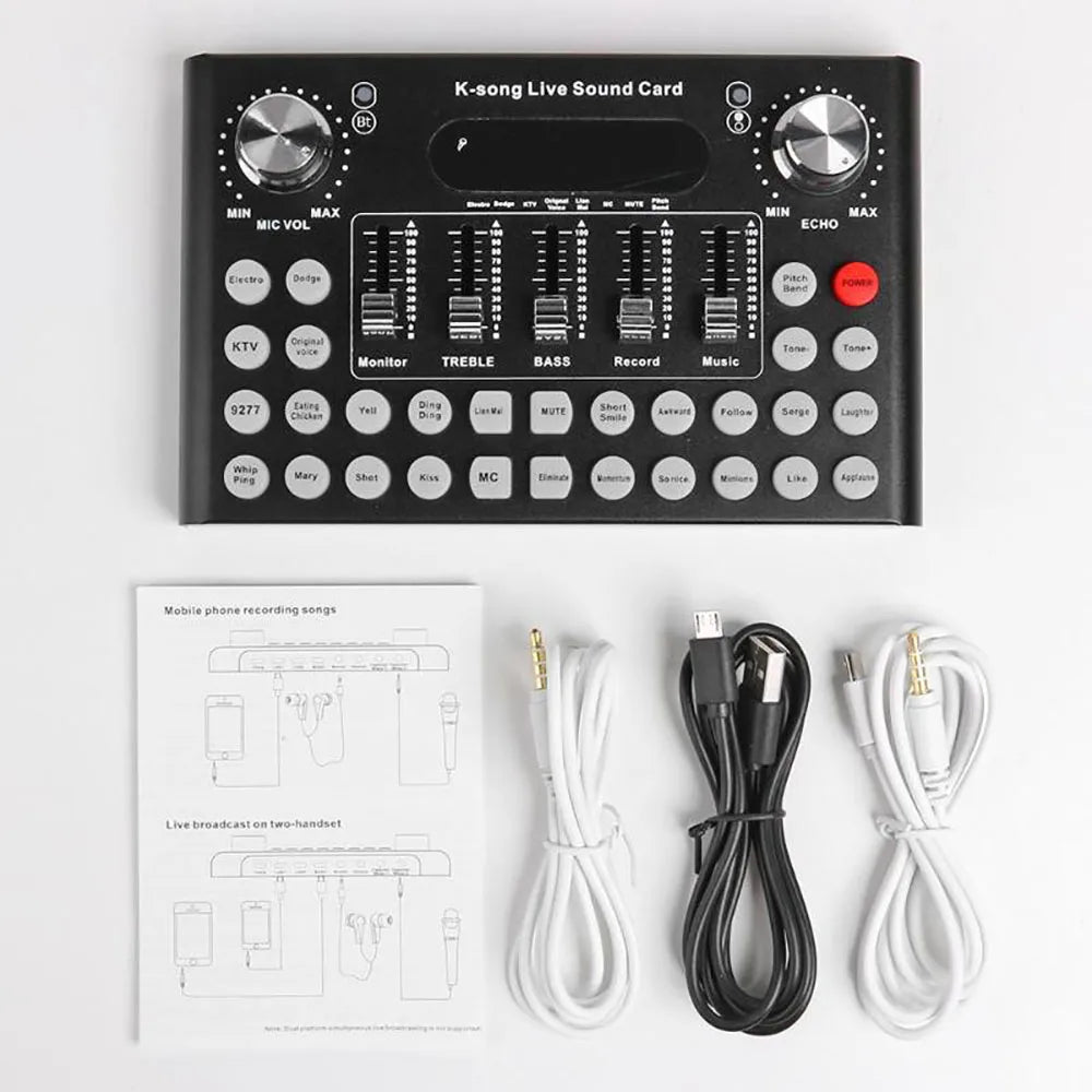 GAX-F10 Gaming Microphone Quality External Computer Pc Mobile Phone Audio Interface for Recording Sound Card