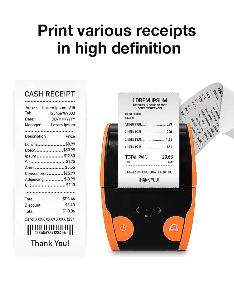 2inch Mini Portable Thermal Printer Android Small 58MM POS Wireless Label Receipt Mobile Bluetooth Printer