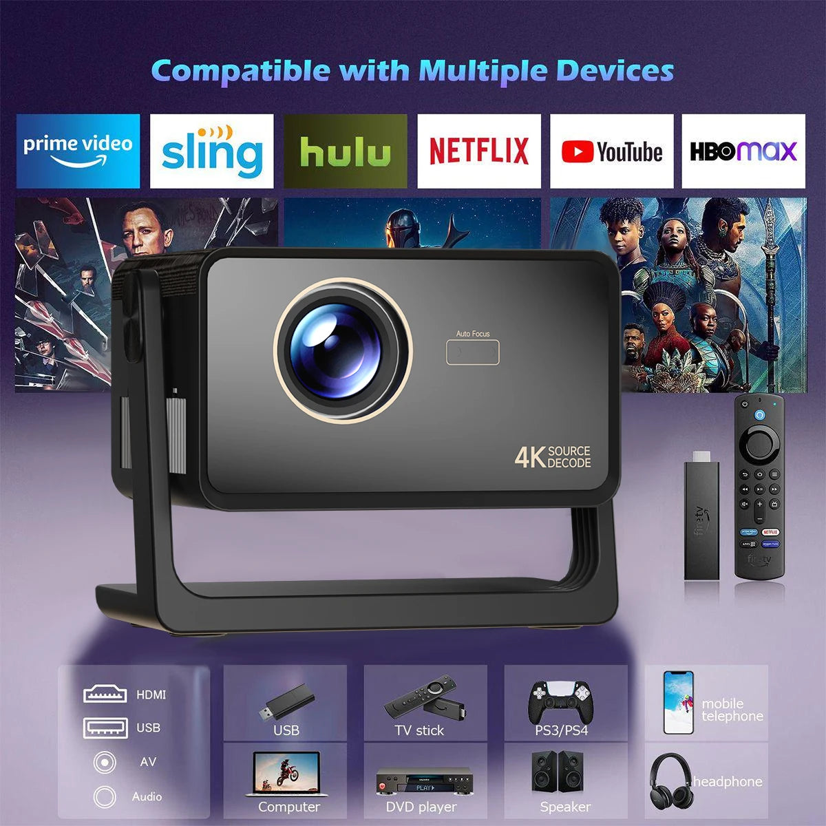 Wholesale H3 Android Projector 1080P Native Smart Home Cinema 4K Full Hd Projectors Auto Focus Mini Portable Outdoor Proyector