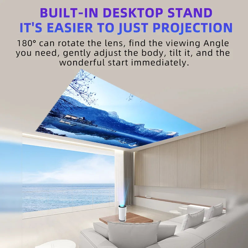 2025 Outdoor  Mini Portable 720P 1080P Smart Android Projector 2-in-1 Video Game Console LCD 3D WiFi Home F300 Projector