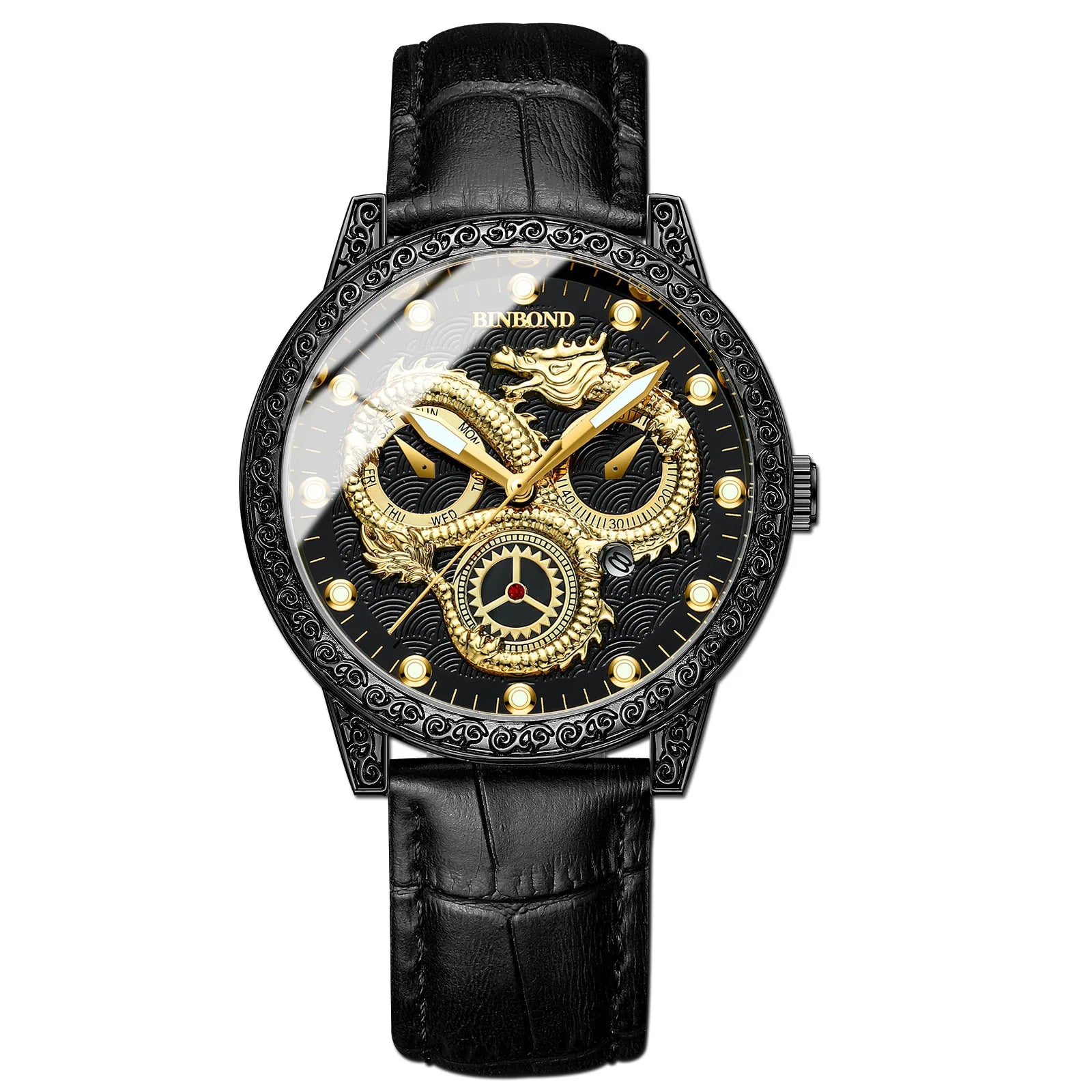 Binbond B3030 3030 Casual Wristwatch Waterproof Luminous Date Stainless Steel High Quality Men Watch Luxury Quartz Men's Watches