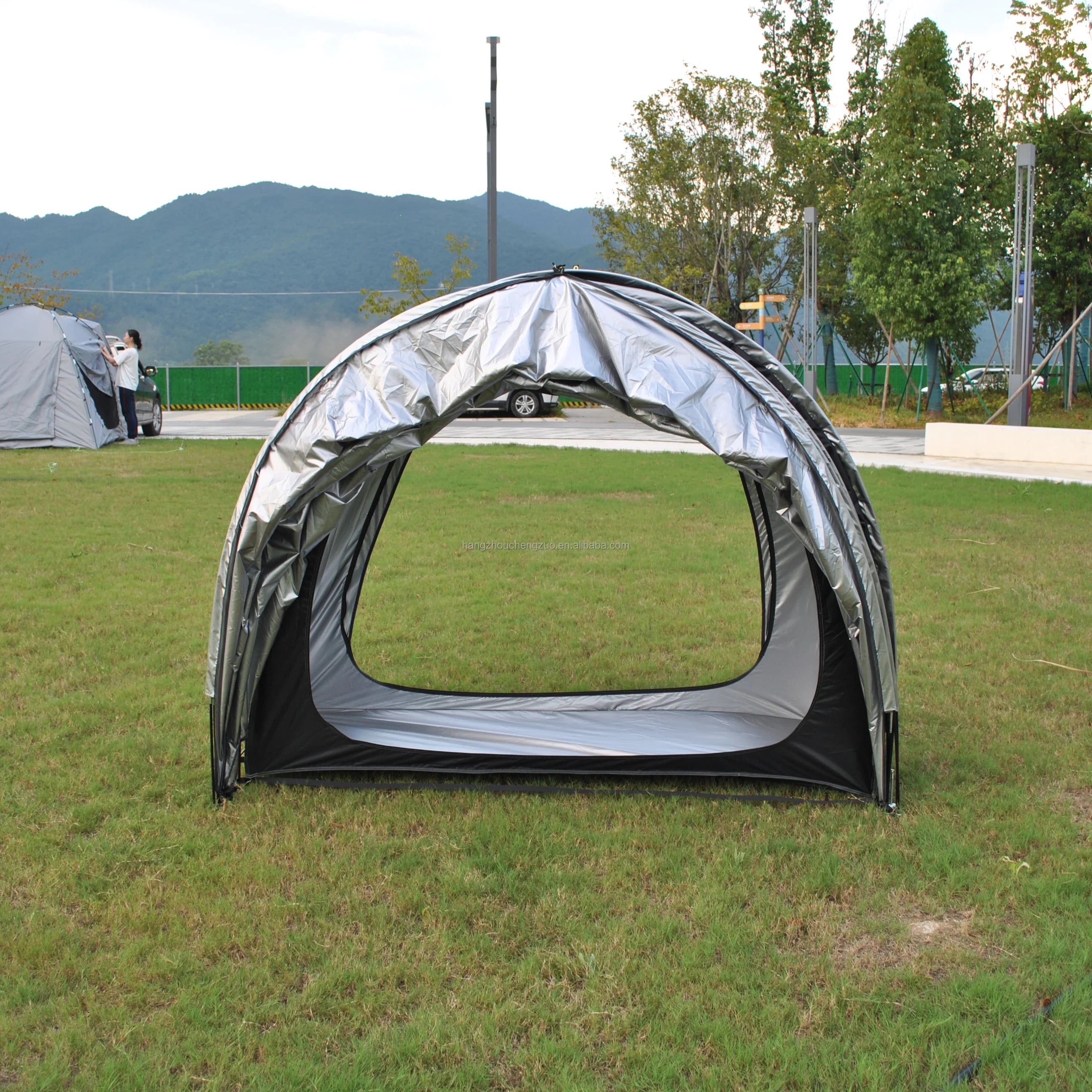 2 in 1 Outdoor Bike & Scooter Storage Cover Tent for Patio Furniture Bicycle Motorcycle Lawn Mower Storage