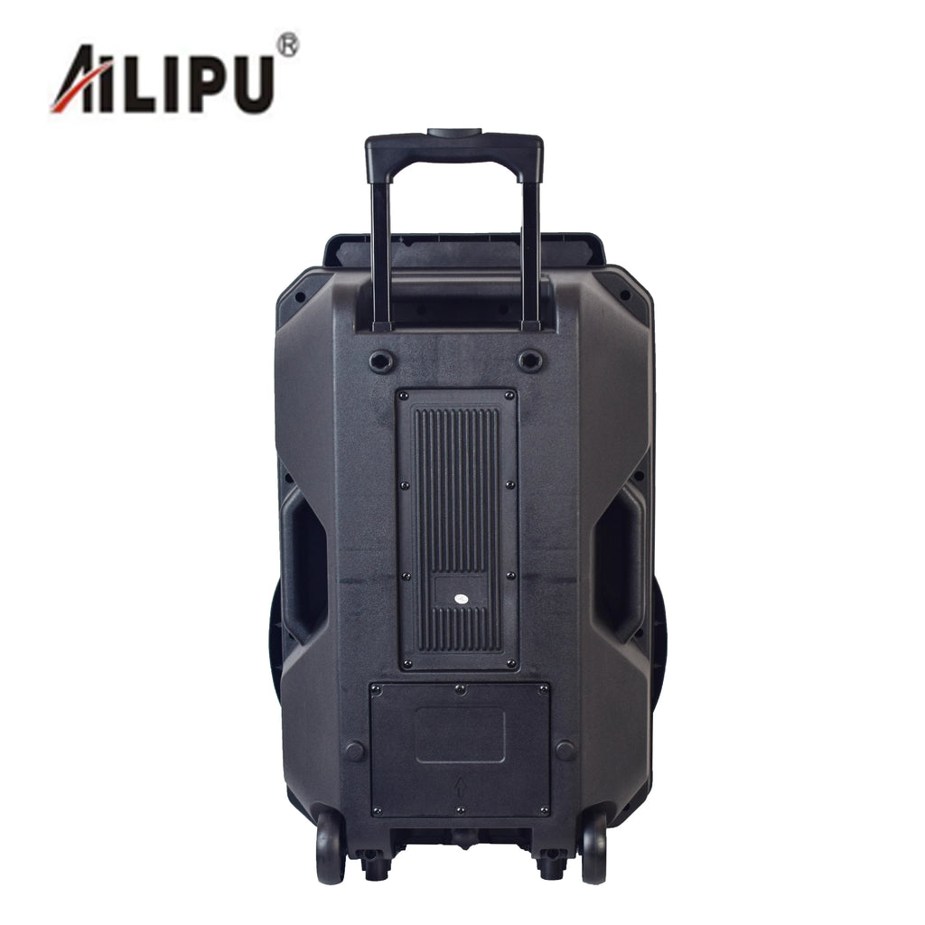 15'' Big Stock BT Speakers Caixa De Som Amplificada RGB  Light Outdoor Dj Sound System Trolley Speaker with Mic