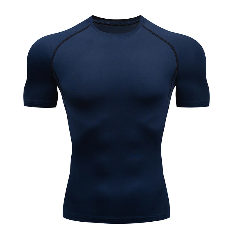 Men's Summer Sports Top Short-Sleeved Quick Drying T-Shirt for Fitness Jogging Volleyball Basketball Gym Fitness Sets