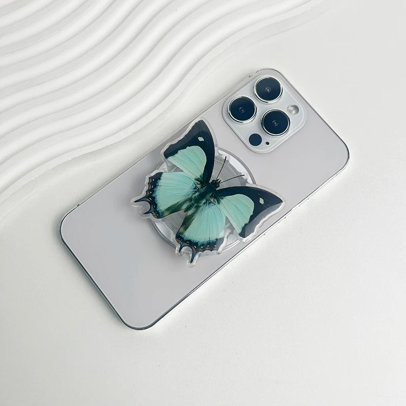 Butterflies Magnetic Mobile Phone Stand Creative Resin Butterflies Magnetic Mobile Phone Stand Custom Phone Socket Holder Grip