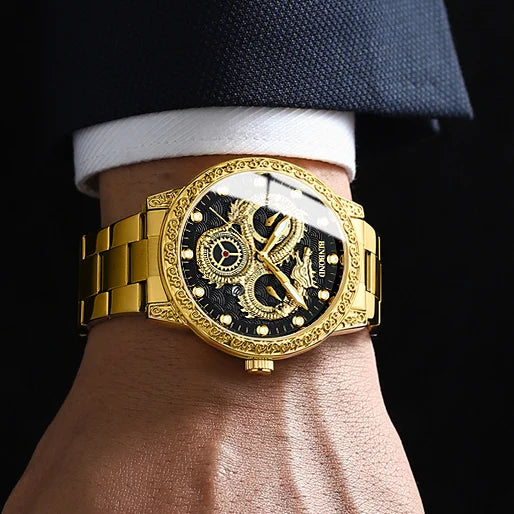 Binbond B3030 3030 Casual Wristwatch Waterproof Luminous Date Stainless Steel High Quality Men Watch Luxury Quartz Men's Watches