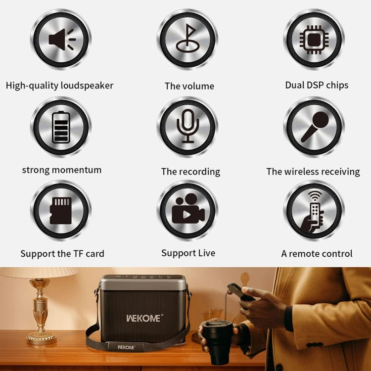 Dropshipping WEKOME D41 Kong the King 200W Outdoor Portable Wireless Speaker With Strap