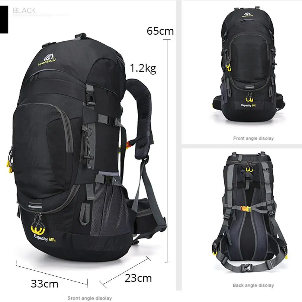 Sami Studio 60L Alligator Pattern Softback Unisex Fashion Backpack Shoe Compartment Outdoor Waterproof Zipper Nylon Resin Mesh