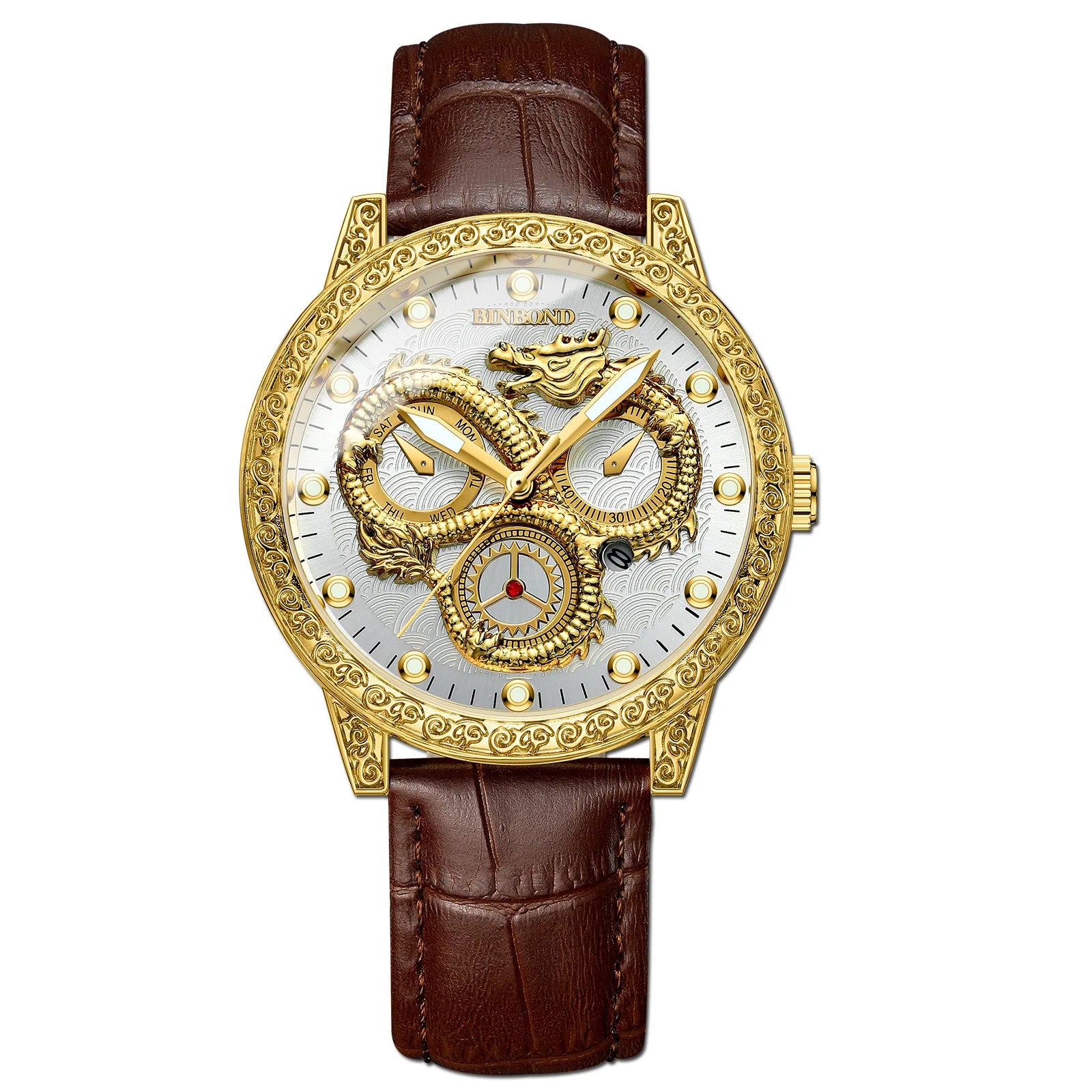 Binbond B3030 3030 Casual Wristwatch Waterproof Luminous Date Stainless Steel High Quality Men Watch Luxury Quartz Men's Watches