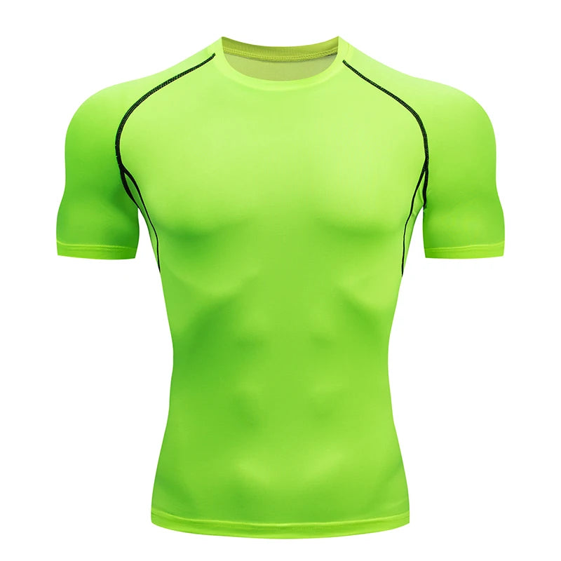 Men's Summer Sports Top Short-Sleeved Quick Drying T-Shirt for Fitness Jogging Volleyball Basketball Gym Fitness Sets