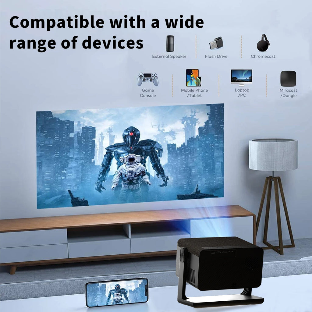 Wholesale H3 Android Projector 1080P Native Smart Home Cinema 4K Full Hd Projectors Auto Focus Mini Portable Outdoor Proyector