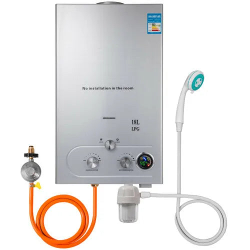 PEIXU 16L Natural Gas Tankless Hot Water Heater 36KW Shower Head Kit for Hotel Household Outdoor Use Wall-Mounted 18L/min Output