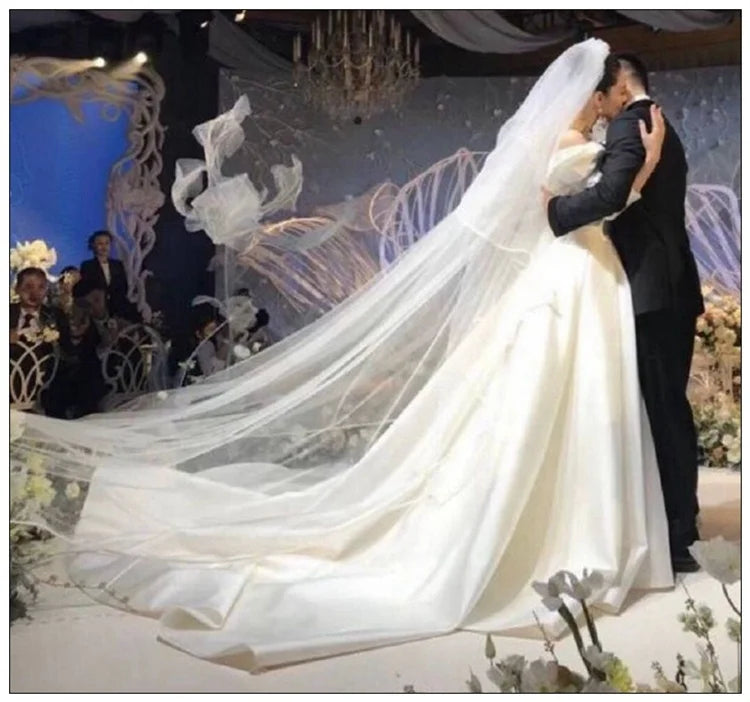 V071 Hot Selling Romantic Outdoor Simple Wedding Bridal Veils 1.5M,3.4M.6M Long High Quality Bridal Wedding Accessories