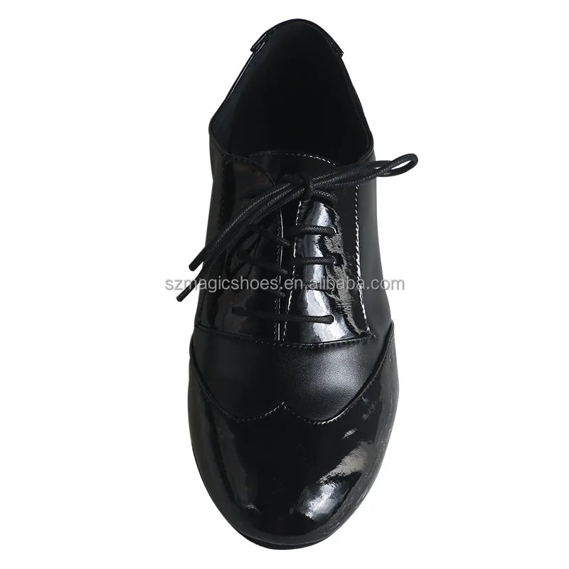 High Quality Dance Man Shoes Black Leather