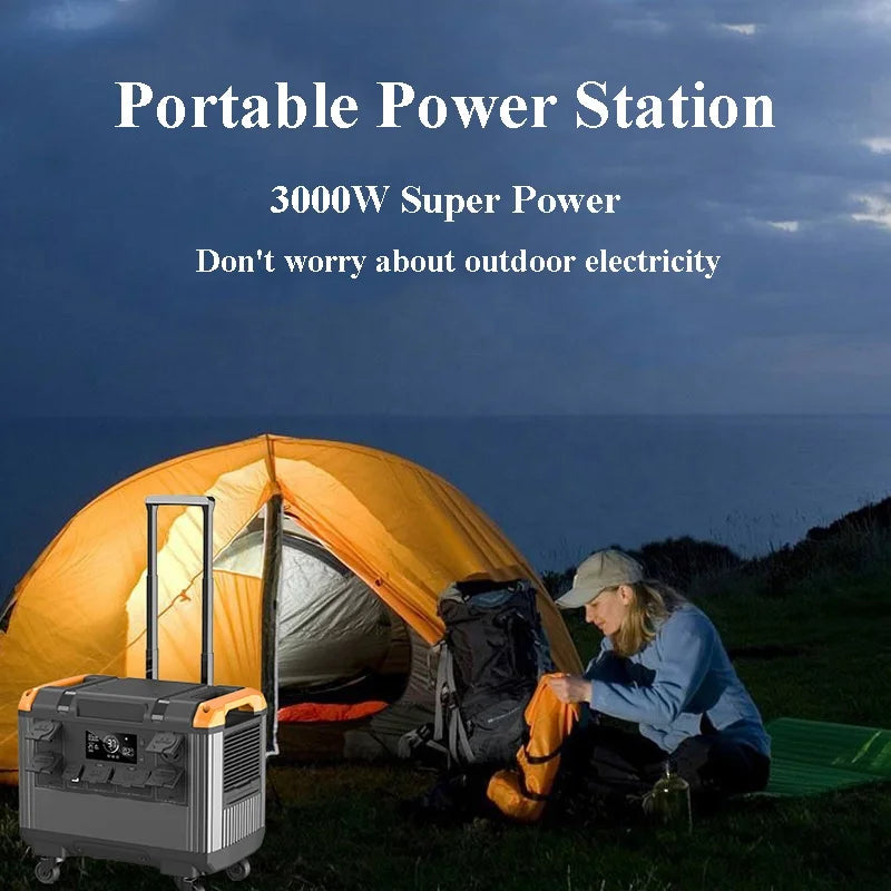 1000W 2000W 3000W 110V 230V Emergency Portable Power Station Solar Generator Mobile Energy Storage Power Supply for Outdoor