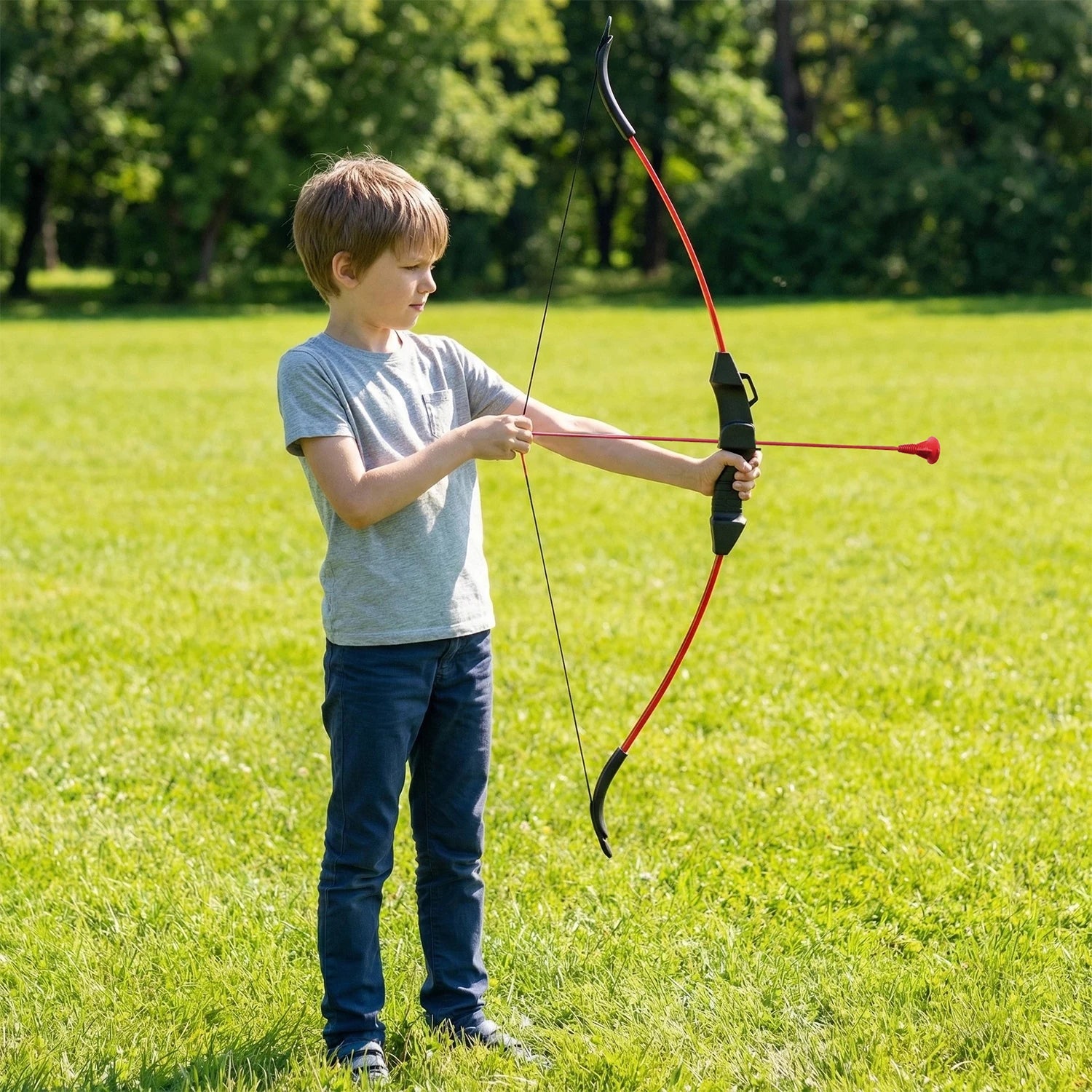 Piaoyu Children's Recurve Archery Bow-15 Lbs Draw Weight Nylon + Glass Fiber 38.6in Length Shooting & Outdoor Game Use